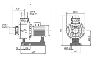 Čerpadlo protiproudu Karpa KA350, 88m3/h 400V